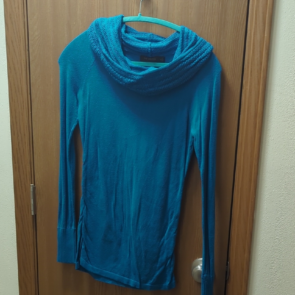 The Limited Teal Cowl Neck Sweater